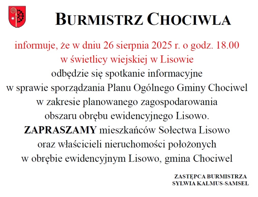 Plan Ogólny Gminy Chociwel - spotkanie w miejscowości Lisowo